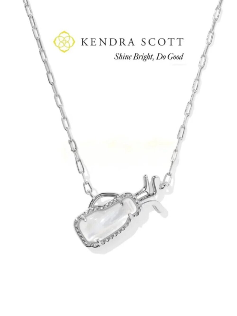 Golf Silver Short Pendant Necklace